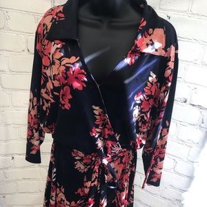Women’s long sleeve mock wrap dress